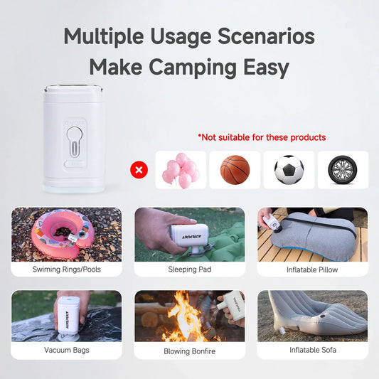 Airspirit Mini Air Pump With 6 Universal Nozzles 2400mAh - Airspirit