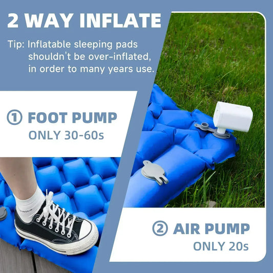 Self-inflated Air Mattress With Pillow for Camping Fast Inflation Ultralight Upgraded Durable Compact Sleeping Mat - Airspirit