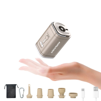 AIRSPIRIT Mini Air Mattress Pump Electric Air Pump for Inflatables With 6 Universal Nozzles Fast Inflate/Deflate