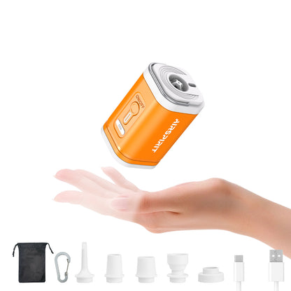 AIRSPIRIT Mini Air Mattress Pump Electric Air Pump for Inflatables With 6 Universal Nozzles Fast Inflate/Deflate