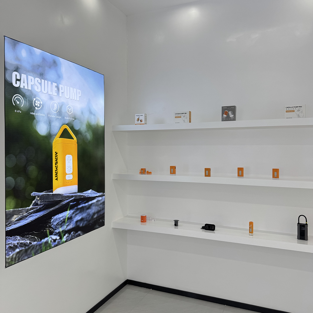 Airspirit Mini Air Pump For Inflatables With Camping Light and 6 Nozzles, 6Kpa Quick Fill, 220L/min Air Flow