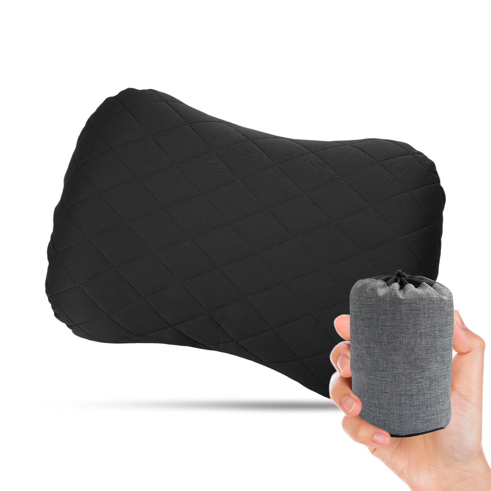 Inflatable Camping Pillow with Removable Washable Cover TPU Travel Pillow for Neck Lumbar Support Backpacking Pillow