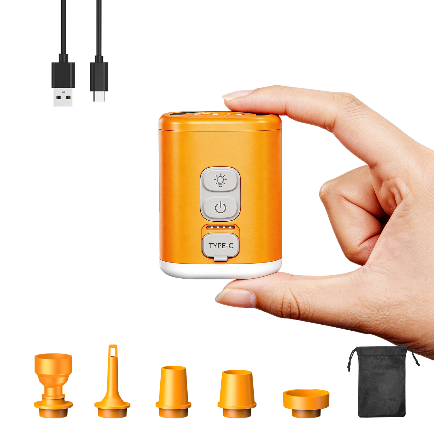 Airspirit 5Kpa Air Pump For Inflatables with 6 Nozzles, Mini Electric Air Pump for Air Mattress Swimming Rings