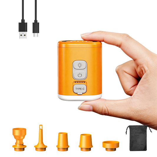 Airspirit 5Kpa Air Pump For Inflatables with 6 Nozzles, Mini Electric Air Pump for Air Mattress Swimming Rings