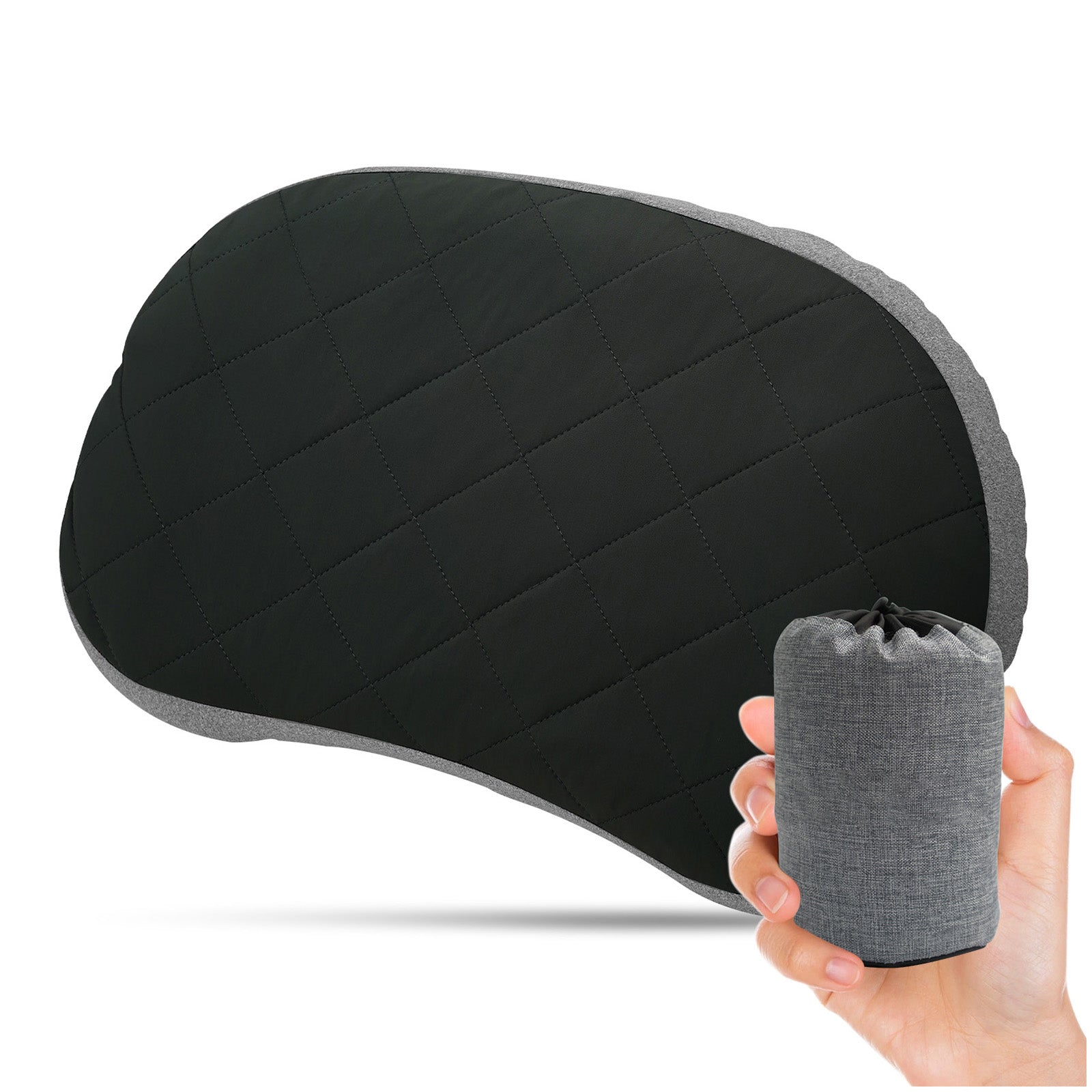 Inflatable Camping Pillow Ultralight Adjustable Firmness, TPU Travel Pillow for Neck & Lumbar Support