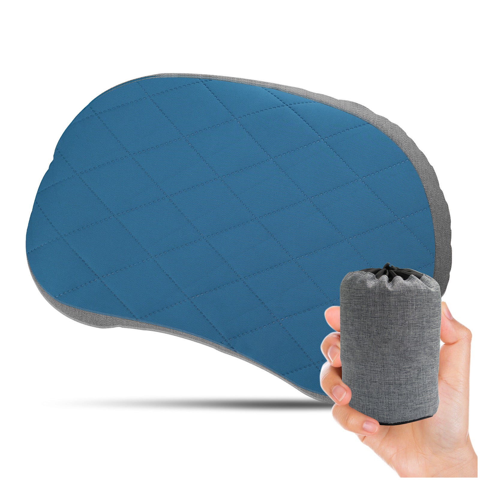 Inflatable Camping Pillow Ultralight Adjustable Firmness, TPU Travel Pillow for Neck & Lumbar Support