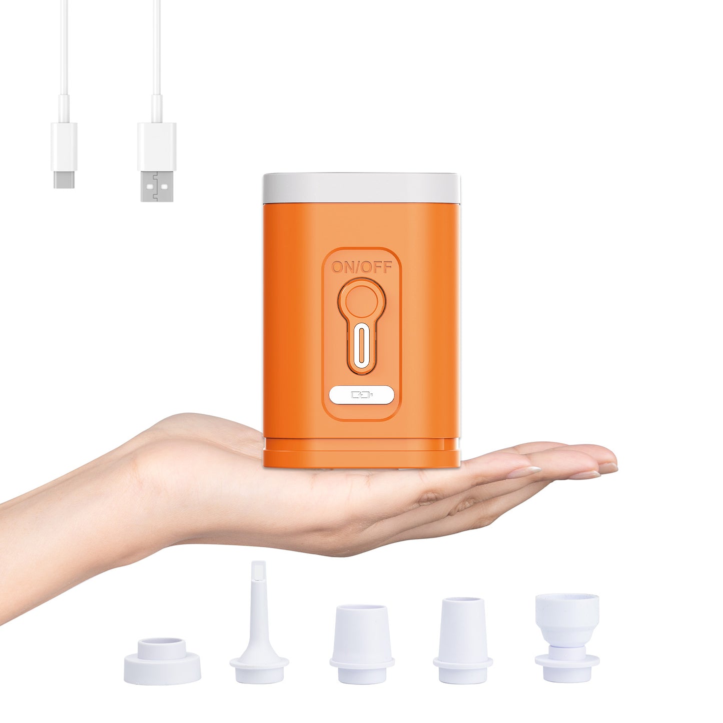 AIRSPIRIT Mini Air Mattress Pump Electric Air Pump for Inflatables With 6 Universal Nozzles Fast Inflate/Deflate