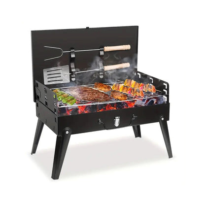 Portable Charcoal Grill, Small BBQ Grill Outdoor Folding Barbecue Grill, Foldable Camping Grill with Barbecue