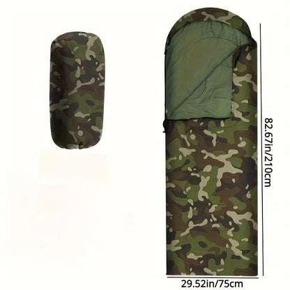 Cozy Camo Envelope Sleeping Bag for Adults - Warm, Zip-Closure Polyester Outdoor Camping & Travel Gear