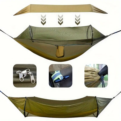 3-in-1 Waterproof Camping Hammock with Mosquito Net & Sunshade - Lightweight, Durable Nylon for Outdoor Travel & Park