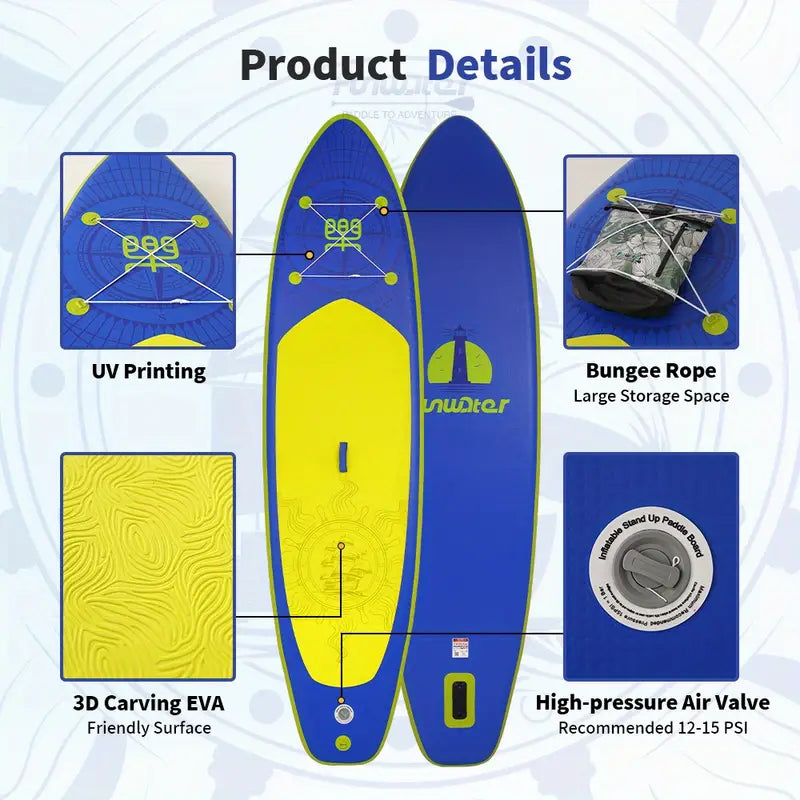 Inflatable Surfboard Paddle Board Travel Style Paddle Board Portable Stand Up Paddle Board Full Set 28A