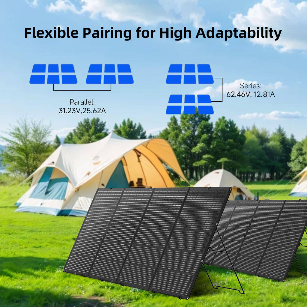 AIRSPIRIT 400W Foldable Solar Panel Waterproof IP67 Portable Solar Panel For RV Camping Blackout