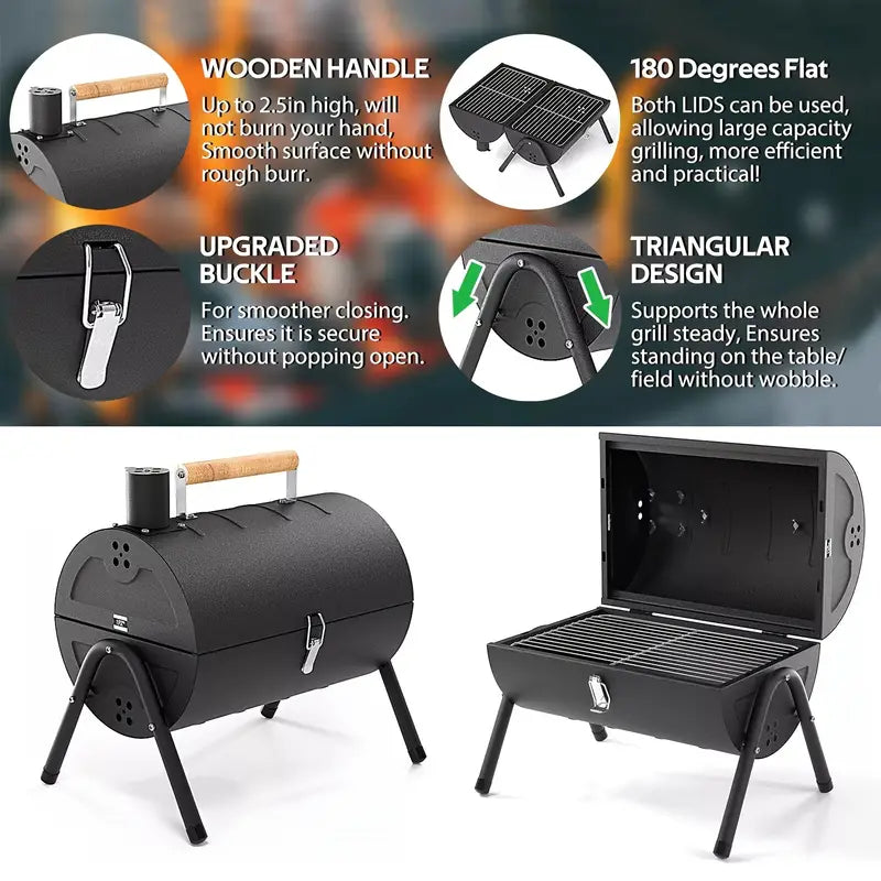 Charcoal Grill Outdoor Stove: BBQ Easy To Take Two Side Carbon Griller