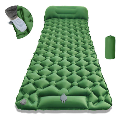 Lightweight Inflatable Mattress with Pillow for Comfortable Hiking and Camping Sleep