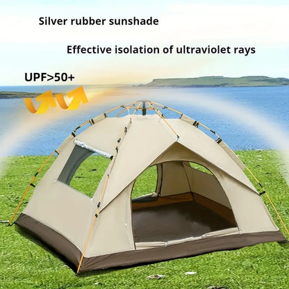 Camping Tents, 3-4 person Automatic Quick Opening Tents, Waterproof And Windproof Simple Family Tents, Portable