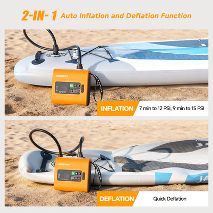 AIRSPIRIT Electric SUP Pump 22psi High Pressure Paddle Board Pump Intelligent Dual Stage Fast Inflate And Deflate