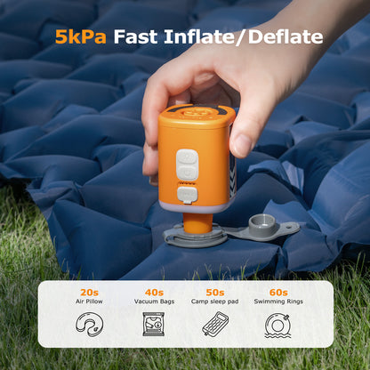 Airspirit 5Kpa Air Pump For Inflatables with 6 Nozzles, Mini Electric Air Pump for Air Mattress Swimming Rings