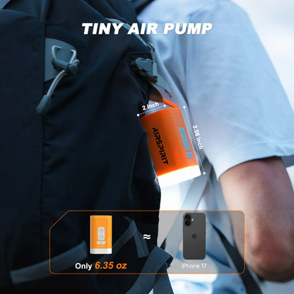 Airspirit Mini Air Pump For Inflatables With Camping Light and 6 Nozzles, 6Kpa Quick Fill, 220L/min Air Flow - Airspirit
