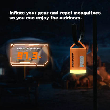 Airspirit Mini Air Pump For Inflatables With Camping Light and 6 Nozzles, 6Kpa Quick Fill, 220L/min Air Flow - Airspirit