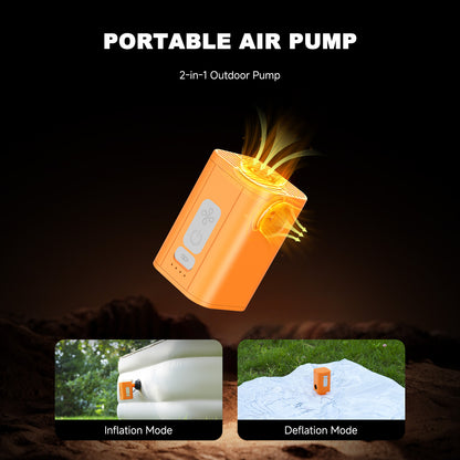 Airspirit Air Pump For Inflatables with 6 Nozzles, 4 Kpa Quick Fill, Mini Electric Air Pump for Air Mattress Sleeping Pad