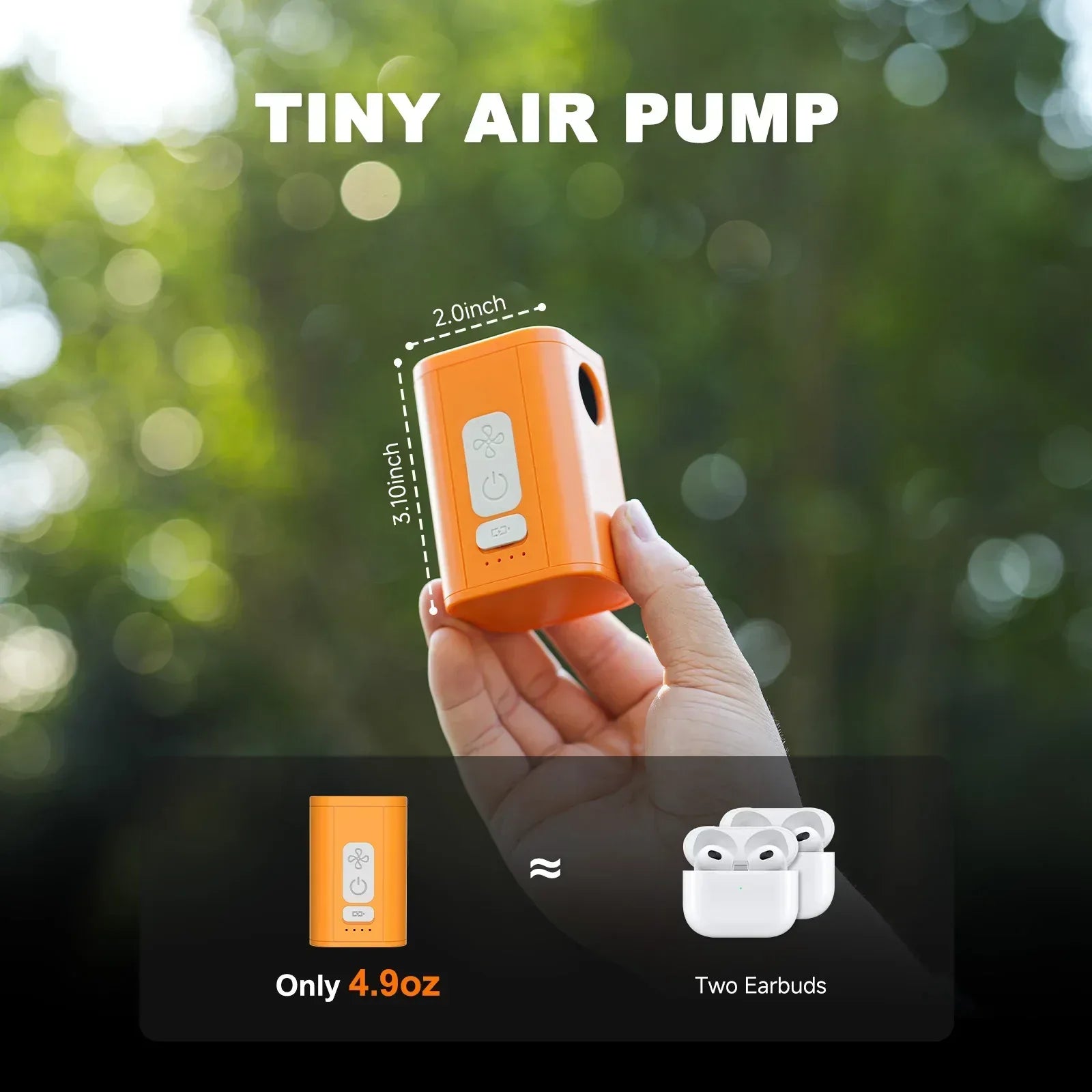 Airspirit Air Pump For Inflatables with 6 Nozzles, 4 Kpa Quick Fill, Mini Electric Air Pump for Air Mattress Sleeping Pad - Airspirit