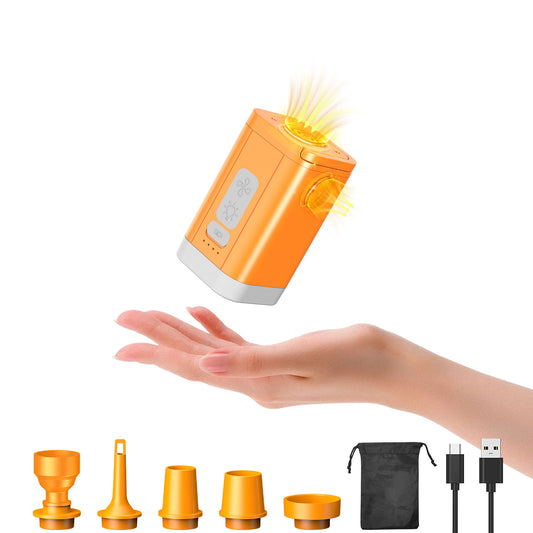 Airspirit Air Pump For Inflatables with Camping Light & 6 Nozzles, 4 Kpa Quick Fill, Mini Electric Air Pump for Air Mattress Sleeping Pad