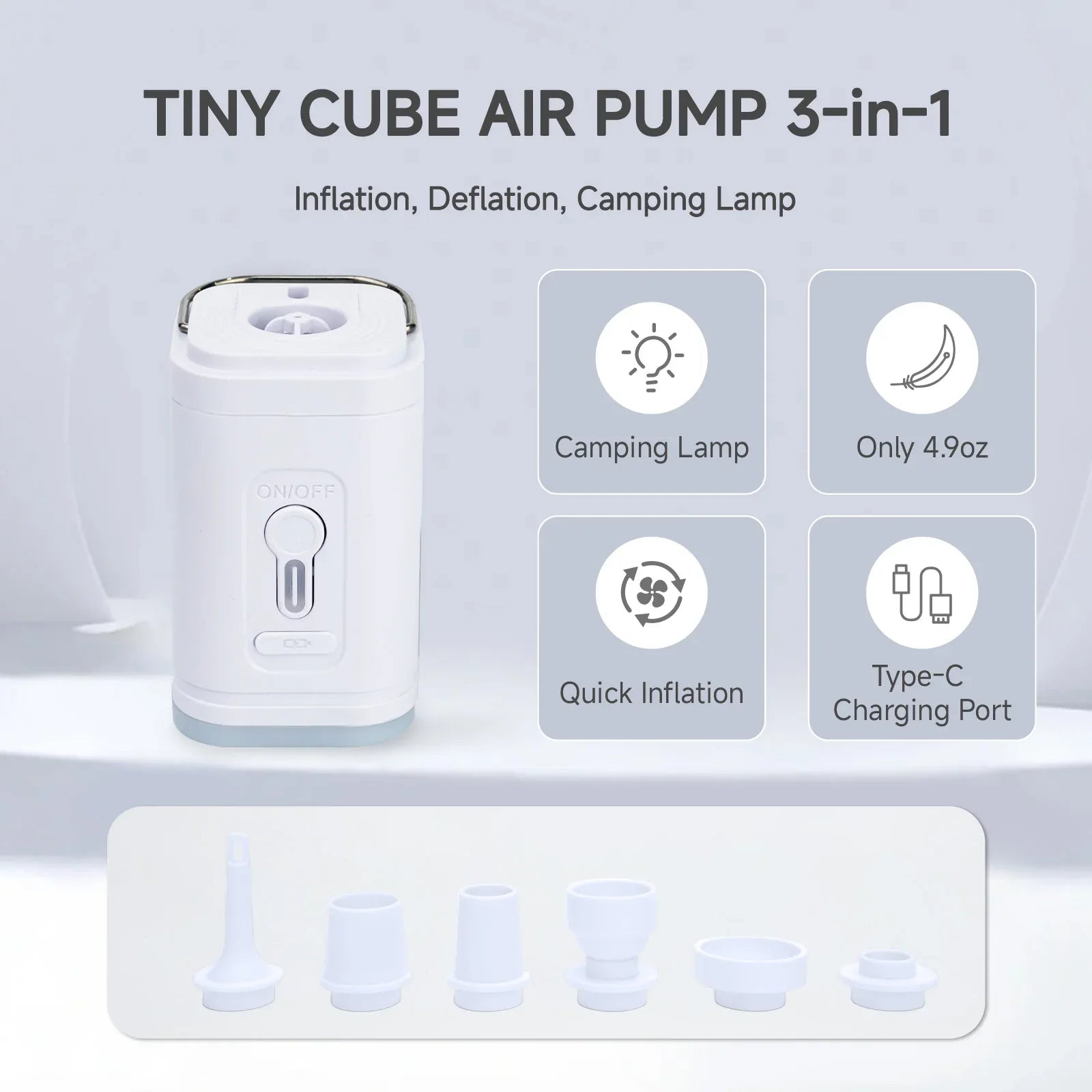 Airspirit Mini Air Pump With 6 Universal Nozzles 2400mAh - Airspirit