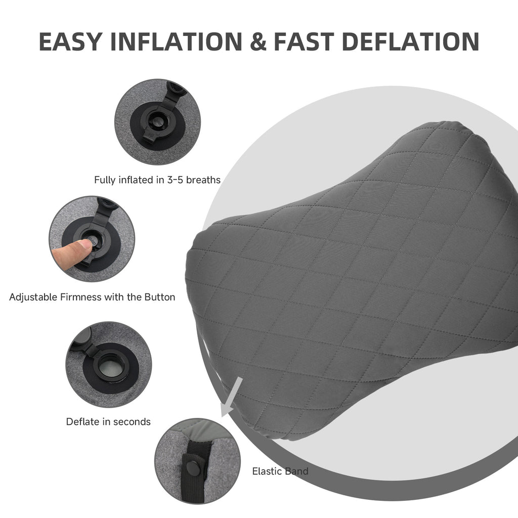 Inflatable Camping Pillow with Removable Washable Cover TPU Travel Pillow 