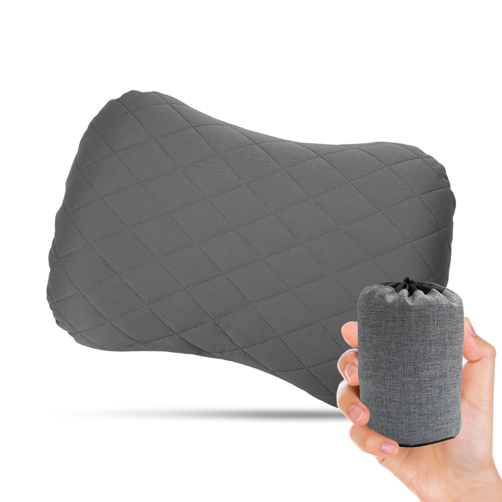 Inflatable Camping Pillow with Removable Washable Cover TPU Travel Pillow for Neck Lumbar Support Backpacking Pillow