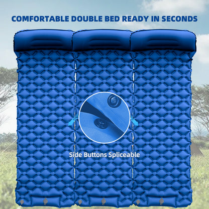 Inflatable Sleeping Pad with Pillow for Camping-Built in Foot Pump Fast Inflation-Ultralight Upgraded Durable Compact Sleeping Mat