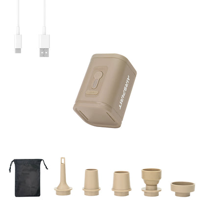 AIRSPIRIT Mini Air Mattress Pump Electric Air Pump for Inflatables With 6 Universal Nozzles Fast Inflate/Deflate