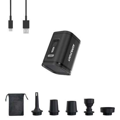 AIRSPIRIT Mini Air Mattress Pump Electric Air Pump for Inflatables With 6 Universal Nozzles Fast Inflate/Deflate