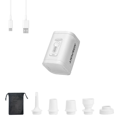 AIRSPIRIT Mini Air Mattress Pump Electric Air Pump for Inflatables With 6 Universal Nozzles Fast Inflate/Deflate