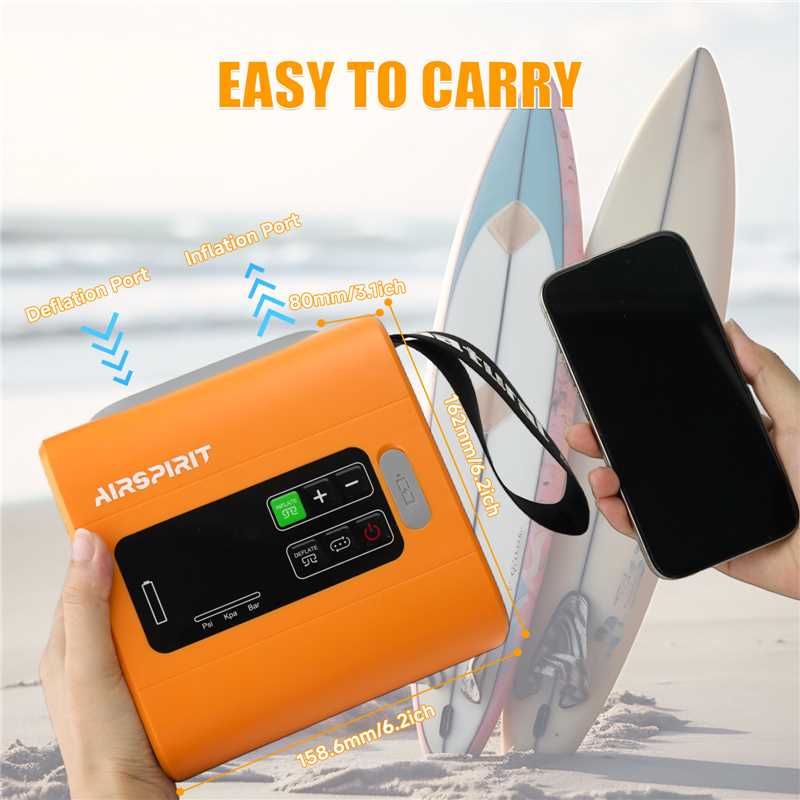 AIRSPIRIT High Pressure Paddle Board Pump Electric SUP Air Pump Intelligent Dual Stage Fast Inflate And Deflate