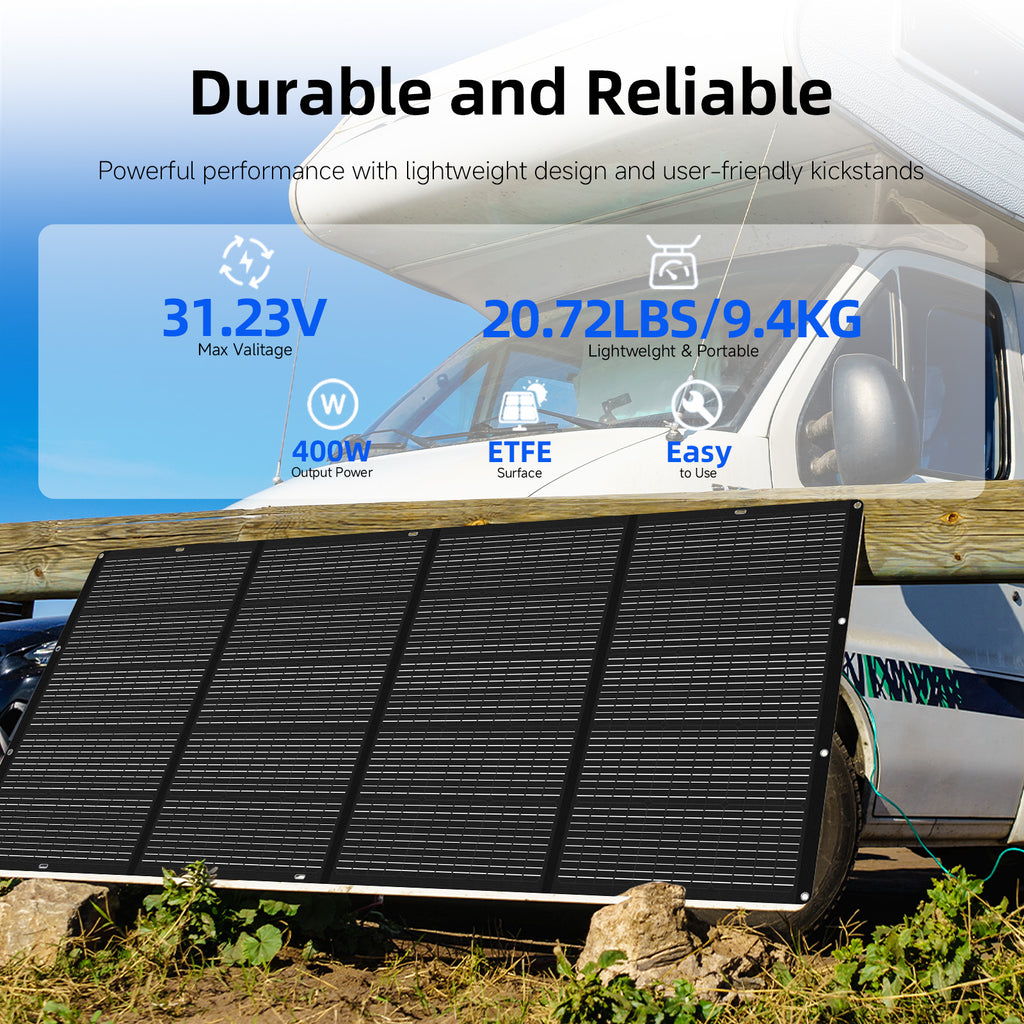 AIRSPIRIT 400W Foldable Solar Panel Waterproof IP67 Portable Solar Panel For RV Camping Blackout