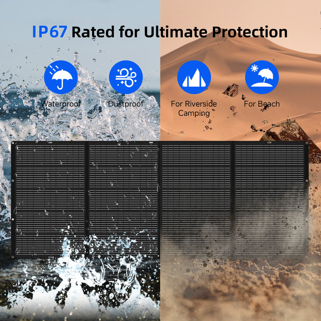 AIRSPIRIT 400W Foldable Solar Panel Waterproof IP67 Portable Solar Panel For RV Camping Blackout